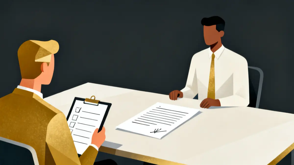 Questions to ask any training vendor before you pay A buyer with a checklist facing a vendor across a table, the questions to ask compliance training vendors before paying